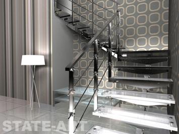 Заказать изготовление лестниц на металлическом каркасе от компании State-Art по выгодным ценам в Москве